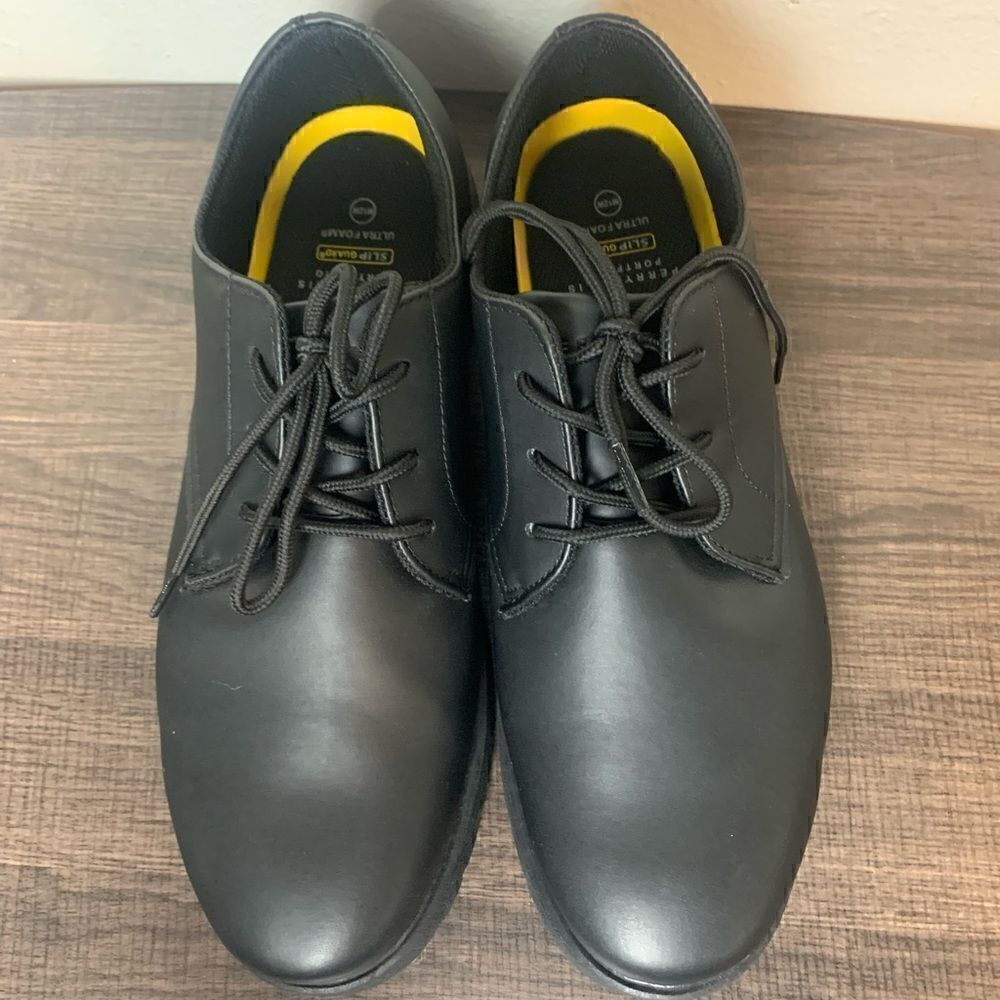 Perry Ellis Mens Steel Toe Shoes, Size W12